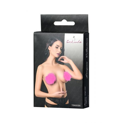 Пэстис Erolanta Lingerie Collection круглые с пухом ярко-розовые