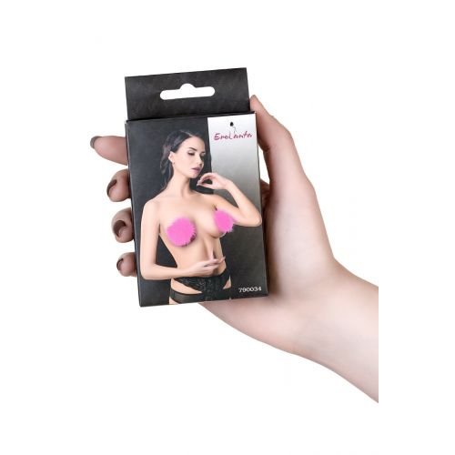 Пэстис Erolanta Lingerie Collection круглые с пухом ярко-розовые
