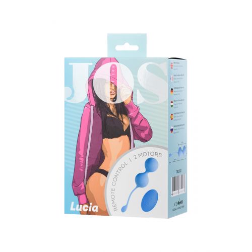 Виброшарики с дистанционным управлением JOS LUCIA, силикон, голубой, ø3,5 см