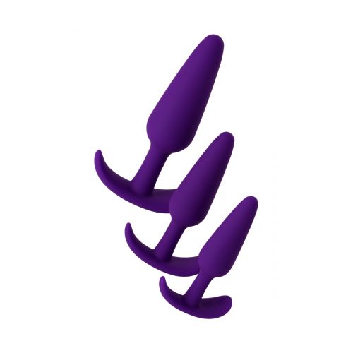 Набор анальных втулок TOYFA A-toys, Силикон,  Фиолетовый, 3  шт.