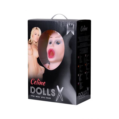 Кукла надувная Celine с реалистичной головой, блондинка, с тремя отверстиями, TOYFA Dolls-X, кибер в