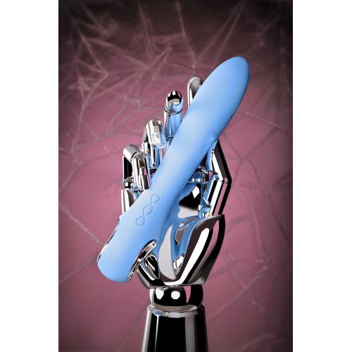 Вибратор с электростимуляцией PHYSICS GALVANI VIBE, силикон, голубой, 21 см