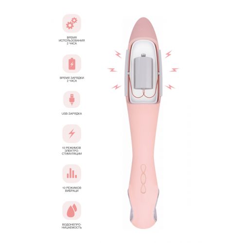 Вибратор с электростимуляцией PHYSICS GALVANI VIBE, силикон, розовый, 21 см Вибратор с электростимуляцией PHYSICS GALVANI VIBE, силикон, розовый, 21 см