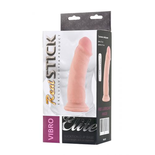 Реалистичный вибратор TOYFA RealStick Elite Vibro, телесный, 7 режимов вибрации, 18 см