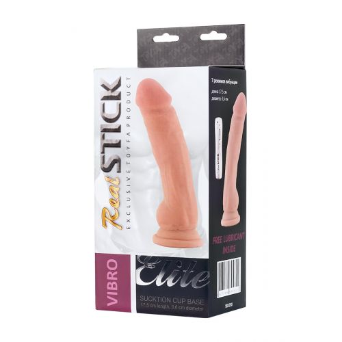 Реалистичный вибратор TOYFA RealStick Elite Vibro, телесный, 7 режимов вибрации