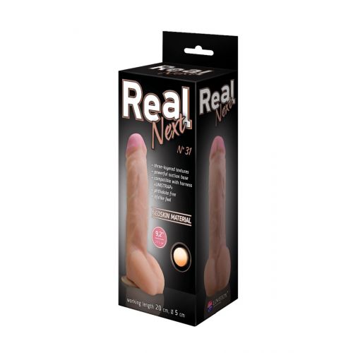 Фаллоимитатор неоскин на присоске REAL Next Lovetoy, TPR, телесный 25,5 см