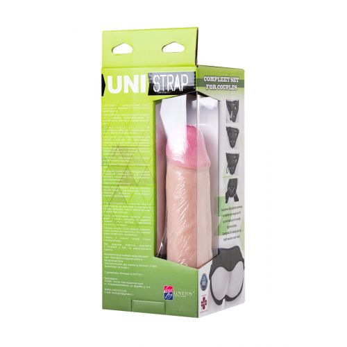 Страпон с вибрацией и 2мя насадками на креплении LoveToy UNI strap 7