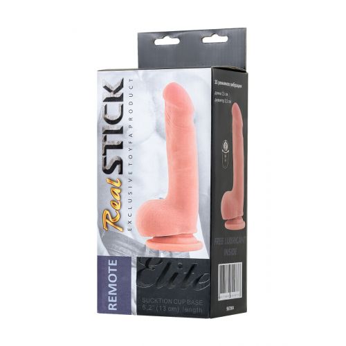 Вибратор элитный RealStick Elite, телесный, 10 режимов вибрации, 18,5 см