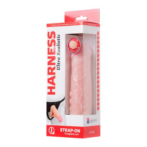Страпон на креплении LoveToy с поясом Harness, реалистичный, neoskin, 21,6 см Страпон на креплении LoveToy с поясом Harness, реалистичный, neoskin, 21,6 см