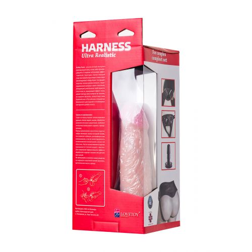 Страпон на креплении LoveToy с поясом Harness, реалистичный, neoskin, 17 см Страпон на креплении LoveToy с поясом Harness, реалистичный, neoskin, 17 см