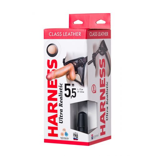 Страпон на креплении LoveToy с поясом Harness, реалистичный, neoskin, 17 см Страпон на креплении LoveToy с поясом Harness, реалистичный, neoskin, 17 см