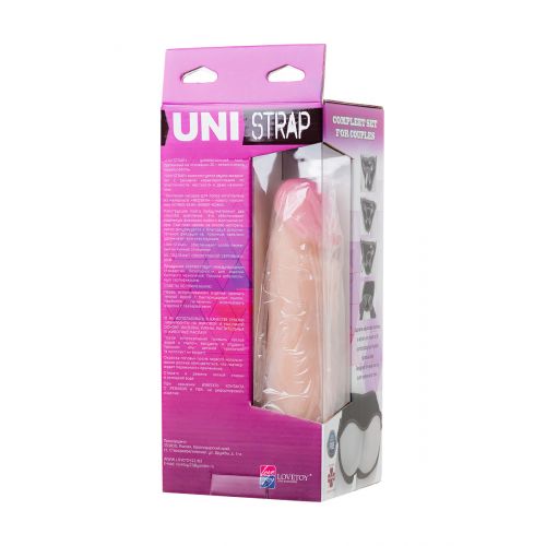 Страпон с 2 насадками на креплении LoveToy Uni strap 8 Страпон с 2 насадками на креплении LoveToy Uni strap 8