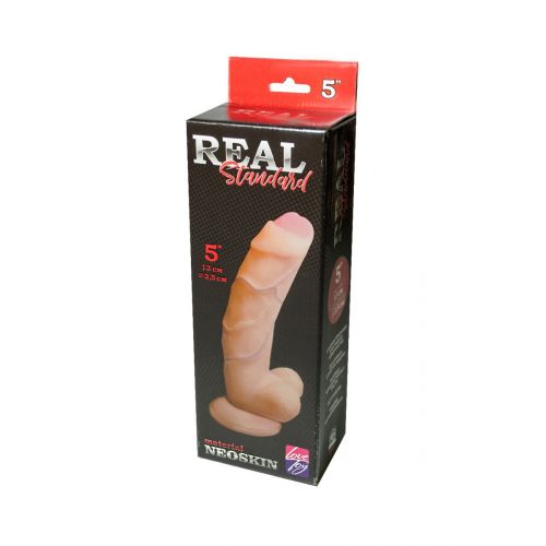 Фаллоимитатор неоскин на присоске REAL Standard  Lovetoy, TPR, телесный, 18 см