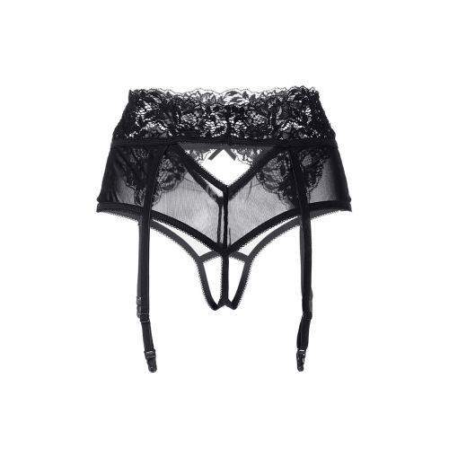 Эротические трусики-пояс Erolanta Lingerie Collection с высокой посадкой, черные (42-44)