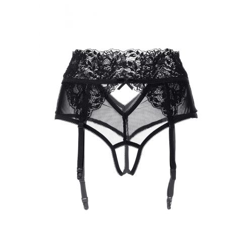 Эротические трусики-пояс Erolanta Lingerie Collection с высокой посадкой, черные (42-44)