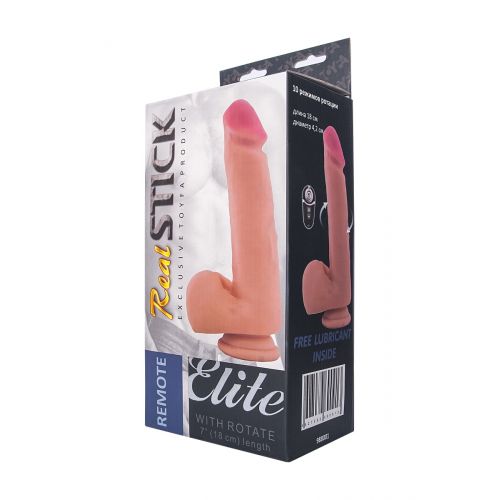 Ротатор элитный RealStick Elite REMOTE Shane, телесный, 10 режимов ротации, 22 см