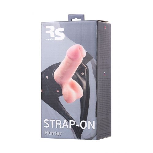 Страпон на креплении TOYFA RealStick Strap-On Hunter, Киберкожа, телесный, 14,5 см