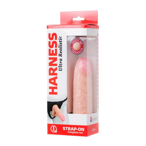 Страпон на креплении LoveToy с поясом Harness, реалистичный, neoskin, 18 см