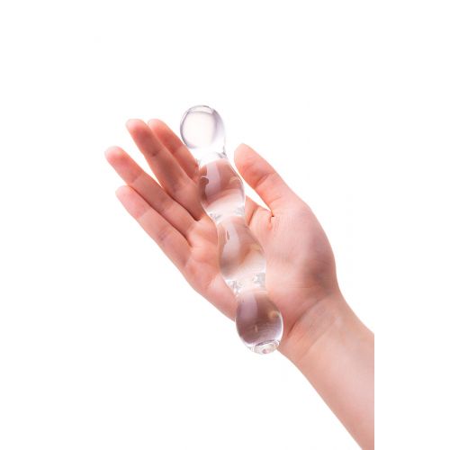Двусторонний фаллоимитатор Sexus Glass, стекло, прозрачный, 18,5 см
