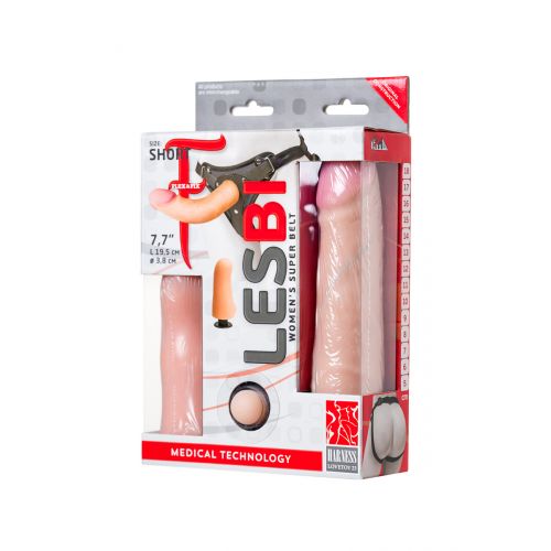 Страпон LoveToy LESBIAN SERIES с поясом Harness 19,5 см