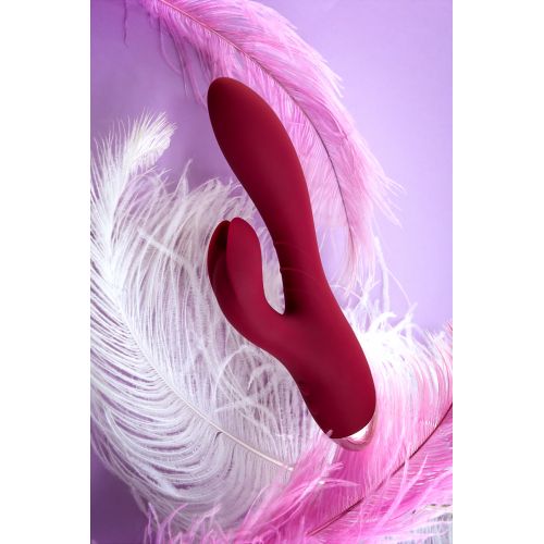 Вибратор с клиторальным стимулятором LEROINA by TOYFA Mion, силикон, бордовый, 22 см