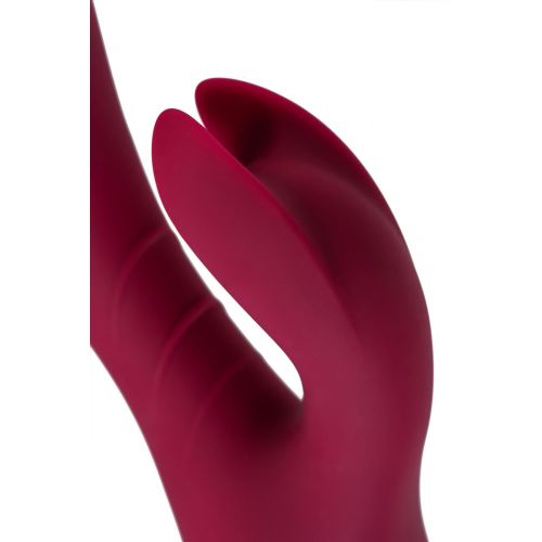 Вибратор с клиторальным стимулятором LEROINA by TOYFA Mion, силикон, бордовый, 22 см