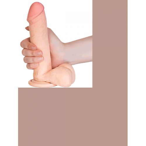 Реалистичный вибратор TOYFA RealStick Elite Vibro, TPR, телесный, 7 режимов вибрации, 20 см