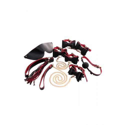 Бондажный набор Toyfa Theatre Bow-tie, PU-кожа, черный