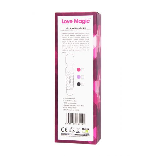 Вибромассажер Love Magic, беспроводной, силикон, розовый, 20 см