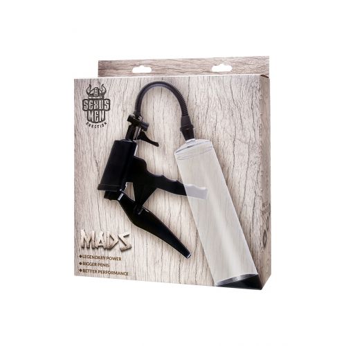 Механическая помпа для пениса Sexus Men Erection Mads, ABS-пластик, черная, 20 см Механическая помпа для пениса Sexus Men Erection Mads, ABS-пластик, черная, 20 см