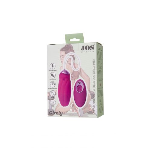 Виброяйцо с пульсирующими шариками JOS Circly, розовое
