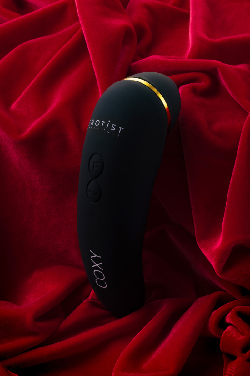 Бесконтактный стимулятор клитора Coxy черно-золотой